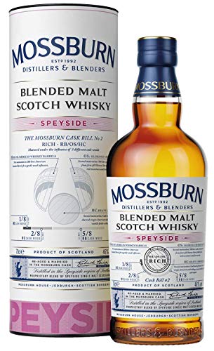 Mossburn Speyside | Rich Cask Bill No.2 | Blended Malt Scotch Whisky | 0,7l. Flasche in Tube