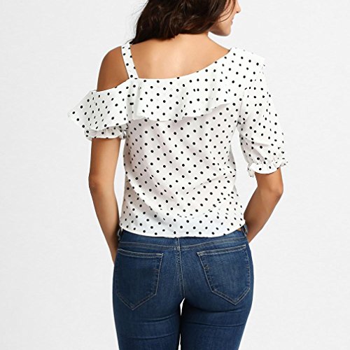 Pocciol Women Favorite Tops, 2018 Newly Women Soft Chiffon Lace Short Sleeve T Shirt Splice Crop Casual Top Blouse (Newly Love-K, XL) - Thumbnail 3