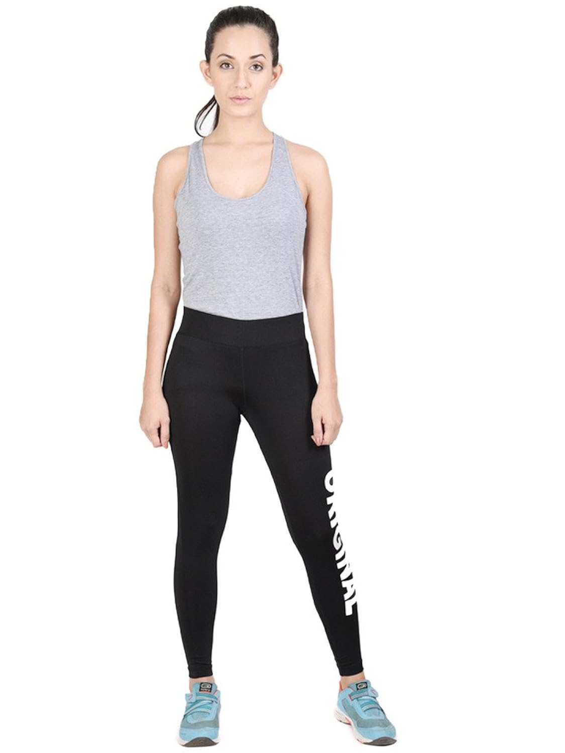 onesport women's polyester spandex jersey black tights(onsp12bl-p)