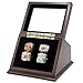 4 Slots Championship Rings Wooden Display case Shadow Box with Slanted Glass Window for Football Rings Basketball Hockey Sports Championship Rings - Rings are Not Included