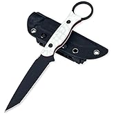 DIELUONAI Fixed Blade Knife with Kydex Sheath,Tanto 8Cr13Mov Blade,Non-Slip G10 Handle for Camping Hiking Survival,Ideal Gift for Men