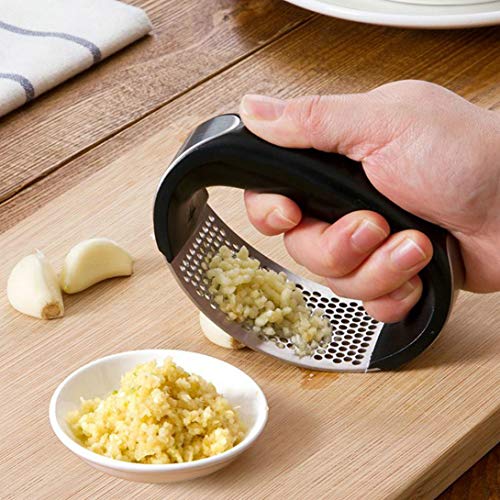GuDoQi Garlic Press Rocker Stainless Steel Ginger Crusher Squeezer with Ergonomic handle Easy to Clean