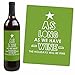 Big Dot of Happiness Rustic Joy - Holiday and Christmas Party Decorations for Women and Men - Wine Bottle Label Stickers - Set of 4
