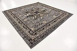 Unique Loom Taftan Collection Border Geometric
