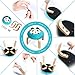ACE2ACE Round Wooden Stool, Panda Cartoon Wooden Ottoman Stool, Tufted Velvet Stool, Ottoman Footrest Stool with Cute Pattern, Blue