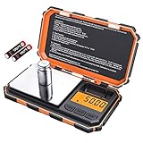 [Upgraded] KeeKit Digital Mini Scale, 200g 0.01g Pocket Scale with 50g Calibration Weight, Electronic Smart Scale with Tare & LCD Backlit Display for Food, Tablets, Jewelry (Battery Included) – Orange