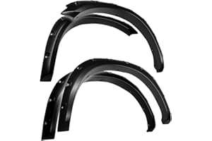 Tyger Auto Fender Flare Compatible with 2009-2018 Dodge Ram 1500; 2019-2024 Classic (Not fit R/T Rebel Warlock), Smooth Textured Black Paintable Bolt-Riveted Style 4pc | TG-FF8D4148