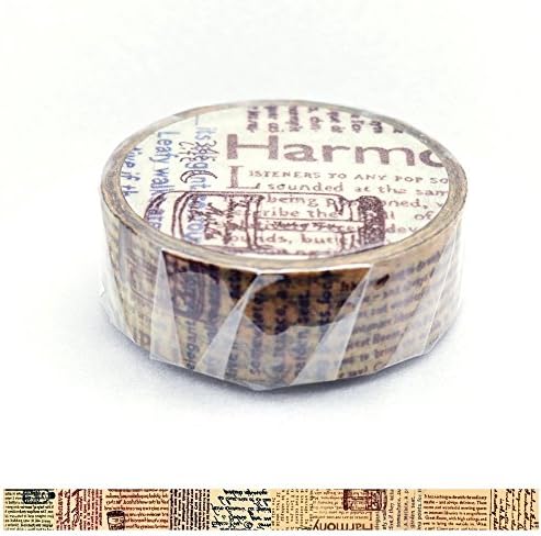 Round Top Japanese Washi Masking Tape, Old Book [ MTW-1309-015 ]