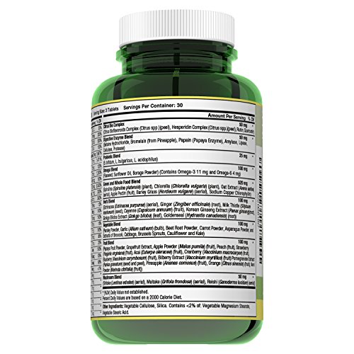 Vegan, Halal, Natural Whole Food Multivitamin Plus Minerals Men/Women