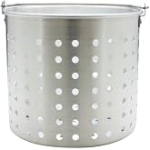 TrueCraftware- 20 Qt Aluminum Steamer Basket 10-1/2" x 8-3/4" for 20 Qt Stock Pot Steamer Insert for Vegetables Fish Seafood Dumplings &amp; More