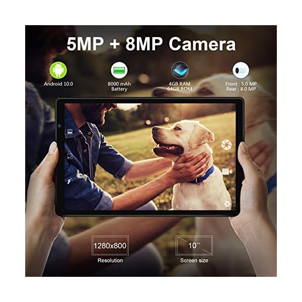 FACETEL 2022 Tablet 10 Inch Android 11 OS, Tablet with Octa-Core 4GB RAM 64GB ROM(128GB Expansion), 5G+2.4G WiFi | 5MP…