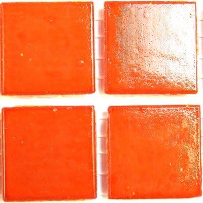 75 Matte Dark Orange Vitreous Glass Mosaic 20mm Tiles A95