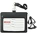 Cmxsevenday A7929 2-Sided PU Leather ID Card Holder with 1 ID Window and 1 Card Slot, Horizontal Style - Black
