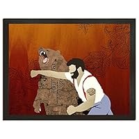 Sharp Shirter Cool Bear Punch Poster Rustic Mancave Wall Art Animal Print Retro Home Decor Unframed 8x10 Inches