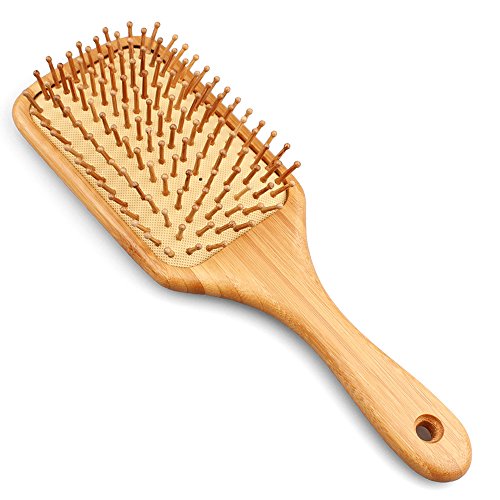 Baasha Large Square Paddle Brush, Natural Wood Hair Brush with Bamboo Paddle & Wood Bristles for Scalp Massage, Hair Straightening Detangling & Anti Frizz Square Brush Baasha Large Square Paddle Brush, Natural Wood Hair Brush with Bamboo Paddle & Wood Bristles for Scalp Massage, Hair Straightening Detangling & Anti Frizz Square Brush