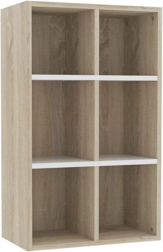 Vidaxl Book Cabinet Sideboard Bookshelf Book Stand Rack Shelf Shelving Unit Highboard Home Office File Cabinet Lowboard White And Sonoma Oak Chipboard Amazon Co Uk Kitchen Home