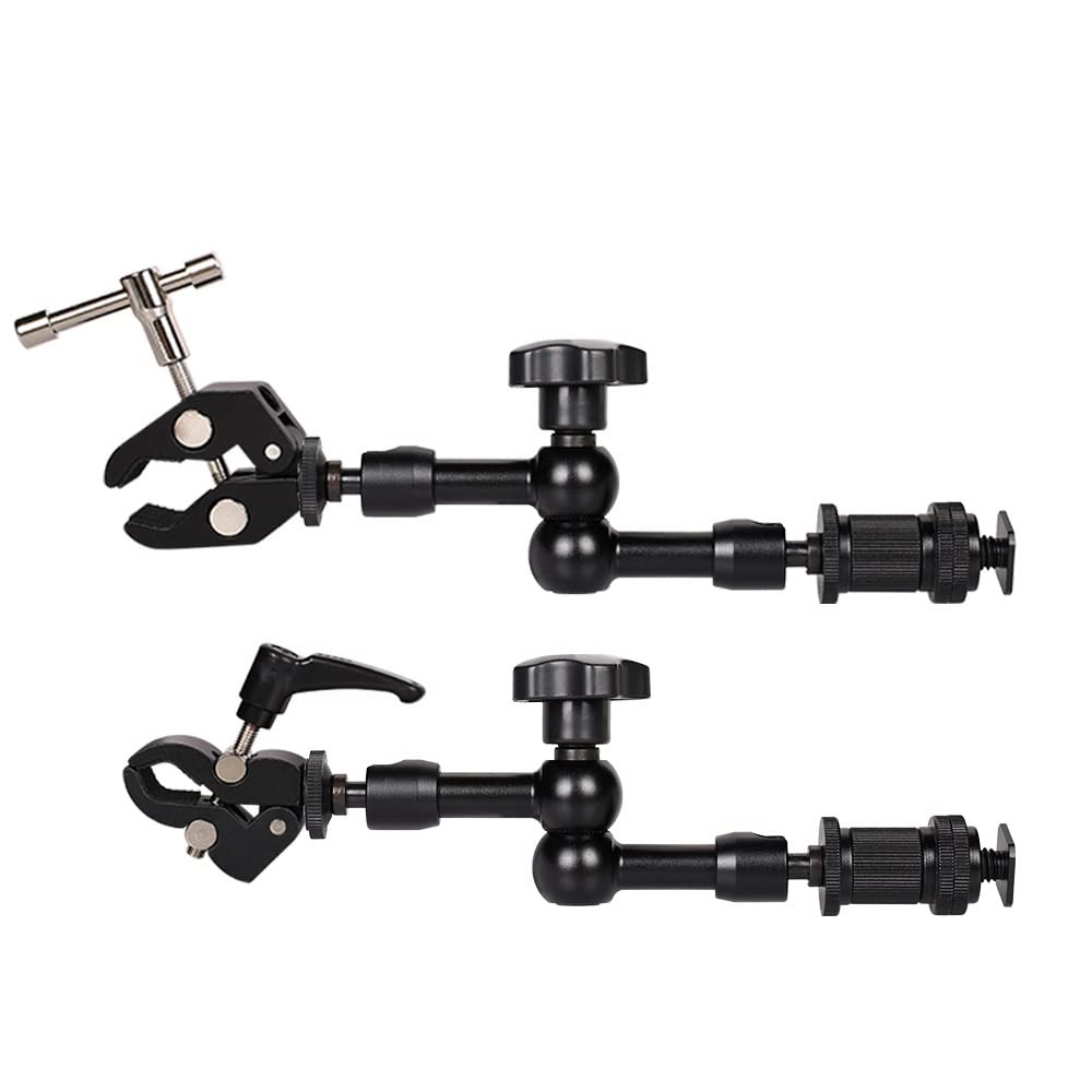 WANGCL 11 inch Magic Arm Adjustable Friction Arm with 1/4-inch Thread Screw for Flash, LED Light, Microphone, Monitor