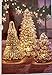 Gold Led 3 Piece Mercury Glass Christmas Tree Set with Daily Auto Timer