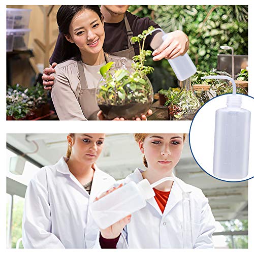 Wash Bottle, 3 Pack LDPE Squeeze Bottles, Safe Plastic Low Density Polyethylene Bottles with Narrow Mouth, for Chemistry, Industry, Lab & Gardening, 500ml / 17oz, 250ml / 8.5oz, 150ml / 5.1oz