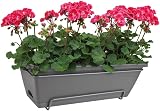 elho Barcelona Allin1 50 Balcony Planter with Saucer Hanging Rack Black view 8