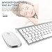 Wireless Keyboard and Mouse，Ergonomic Quiet Silent USB Full Size Pro Compact Keyboards Mice Combo Compatible Laptop Computer Pc for Windows Xp Android（Silver and White）