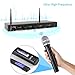 Pyle 4 Channel Wireless Microphone System-Portable UHF Audio Set with XLR Jack-4 Handheld Dynamic Mic, Receiver, Dual Antenna, Power Cable Adapter-for Karaoke, PA, DJ Party Pro PDWM4520