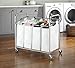Whitmor 4 Section Rolling Laundry Sorter - 4 Removable Heavy Duty Bags - Chrome