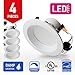 OSTWIN (4 Pack) 4 inch Dimmable LED Round Downlight, 10.5W (60W Replacement), Baffle Design, Retrofit Recessed Lighting, Can Light, LED Trim, 5000K (Daylight), 700lm, Damp Rated, UL & Energy Star