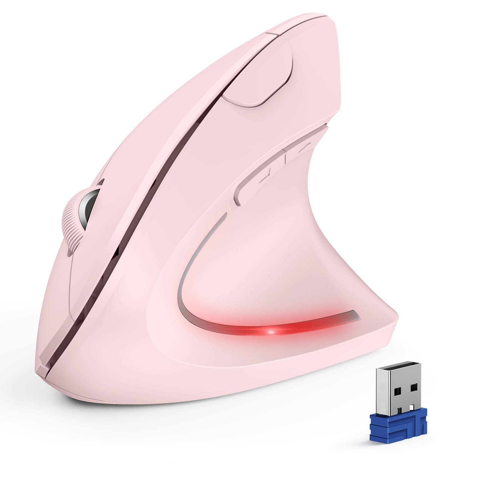 Photo 1 of TECKNET Ergonomic Mouse, Wireless Bluetooth Vertical Mouse, 4800 DPI Optical Tracking, 6 Adjustable DPI, Quiet Clicks, 2.4GHz with USB A Receiver, 12 Months Battery, 6 Buttons, Wide Compatibility