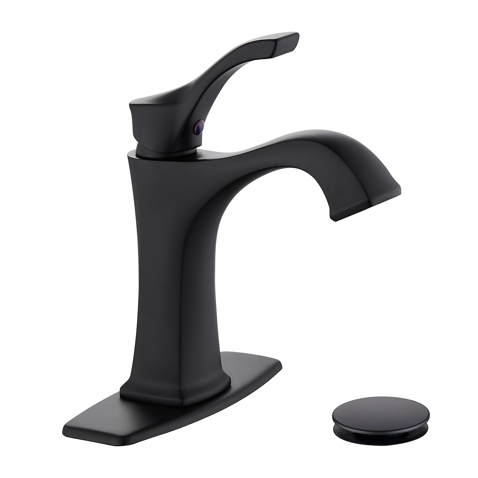 Matte Black Bathroom Faucet 1 Hole, Sanliv Single Handle Bathroom Sink ...