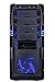 Apevia X-HERMES-BL ATX Mid Tower PC Gaming Case with 5 Fans, Large Blue Tinted Side Window, Front USB2.0/USB3.0/Audio Ports, Hard Drive Hot-Swap Bay - Black/Blue