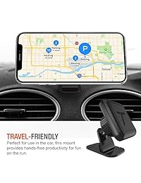 Trianium - Soporte magnético para teléfono móvil para iPhone Xs Max XR X 8 7 6s 6 Plus, Galaxy S10 S10+ S10e S9 S8 Edge Note 9, LG G7 ThinQ, Pixel 3 XL [soporte para salpicadero con adhesivo 3M, base flexible y placa de metal]