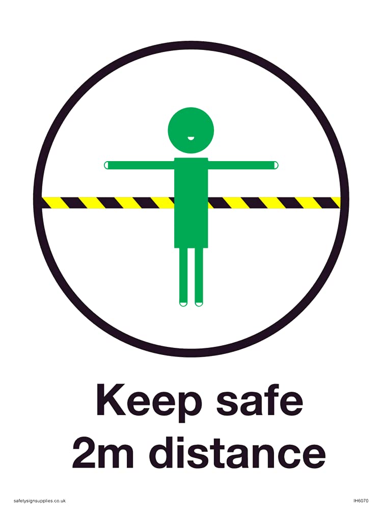 Pack of five - Child friendly Keep safe m distance Sign - 150x200mm - A5P