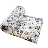 Pet Bed,Haoricu Warm Pet Mat Small Large Paw Print Cat Dog Puppy Fleece Soft Blanket (S, Coffee)