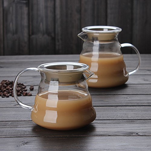 Dealglad Heat Resistant Glass Hand Drip Coffee Pot Coffee Server Kettle Coffee Maker Teapot (600ml)