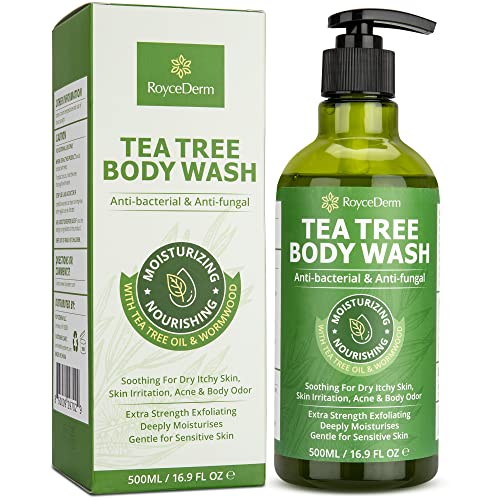 Roycederm Tea Tree Body Wash: Tinea Versicolour Body Wash - For Folliculitis, Jock Itch, Athletes Foot, Body Odor, Ringworm - 500 ml (1 Pack)