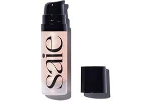 Saie Mini Glowy Super Gel - Hydrating Makeup Primer and Illuminating Glow Serum Enriched with Vitamin C and Squalane Oil - All-Over Liquid Highlighter Makeup for Instant Glass Skin - Roseglow (0.5 oz)