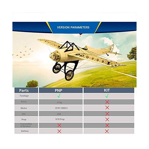 RC Flugzeug Balsaholz RC Flugzeug 1000mm elektrisch betrieben D. M Unmontiert RC Flugzeuge (KIT Version) RC Flugzeug für… – Bild 4