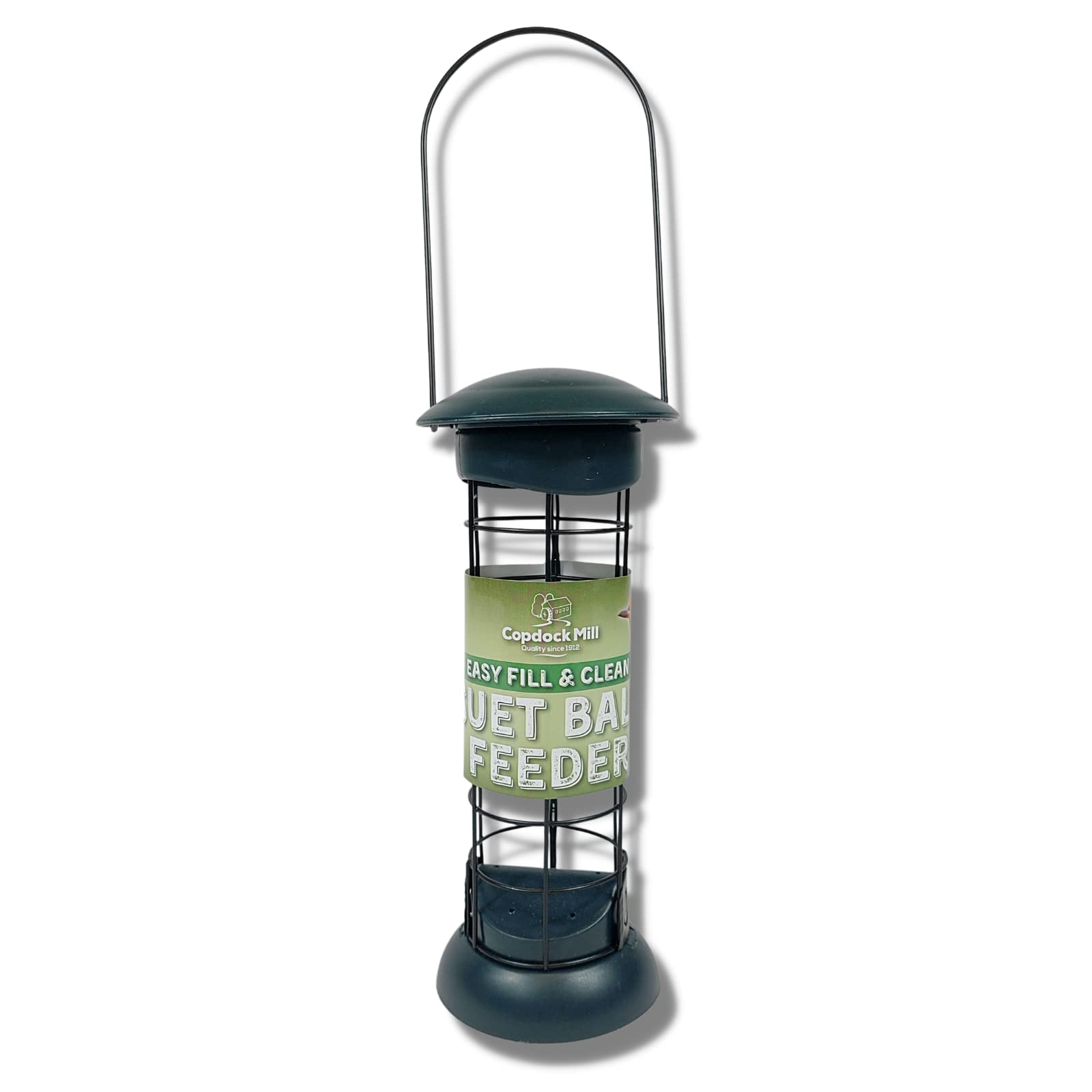 Copdock Mill CMEFF3 Easy Fill & Clean Suet Ball Feeder – Secure Bird Feeder with Large Hanger – Suitable for up to 4 Suet Balls, Black