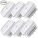 KEKU LED Night Light Lamp with Smart Auto ON/Off Sensor 6 Pack, 0.5W Plug-in LED Wall Night Light Lamp for Bedroom, Bathroom, Hallway, Stairways, or Any Dark Room Soft Brightness.(White)