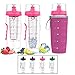 Bevgo Infuser Water Bottle – Large 32oz - Hydration Timeline Tracker – Detachable Ice Gel Ball With Flip Top Lid - Quit Sugar - Save Money - Multiple Colors with Recipe Gift Included