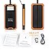 Solar Charger, Zonhood 15000mAh Portable Solar Power Bank Dual USB Backup Battery Pack Charger, Solar Phone External Battery Charger with 6 LED Flashlight for iPhone, Android, Tablet Camera and More