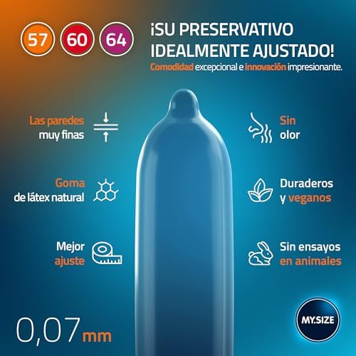 - Preservativos, pacote de amostras com 10 peças, 57, 60, 64 mm, 3 pacotes com 10 peças, tamanho adequado para qualquer pessoa