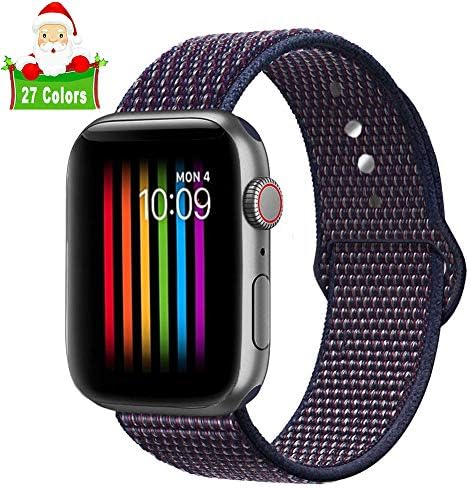 Lesampo Compatible with Apple Watch Band 38mm 40mm 42mm 44mm,Soft Nylon Sport Loop,with Hook and Loop Fastener,Replacement Band Compatible for iWatch Series 4/3/2/1