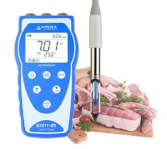 Apera Instruments Sx811-Bs Portable Meat Ph Meter, Equipped With Lansen Food-Grade Stainless Steel Anti-Contamination Blade Electrode (858718006292)