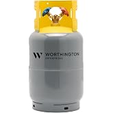 Worthington Refrigerant Recovery Tank, 30 lb &ndash; DOT-Approved Steel Cylinder with Dual Valves for R-410A, R-22, R-134a &ndash; High-Pressure, Reusable Recovery Tank for HVAC &amp; Refrigeration Systems