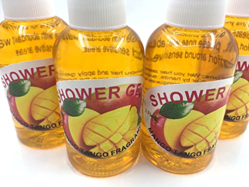 Handmade shower Gel, Mango Tango, travel size 4 pack 2 oz each