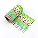 Floral natural dot washi tape,Set of 6 rolls