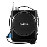 XIAOKOA Voice Amplifier Rechargeable1800mAh with Headset Microphone Mini Portable Loudspeaker Megaphone for Tour Guides, Teachers, Coaches, Presentations, Costumes Support FM/MP3/TF/SD Card