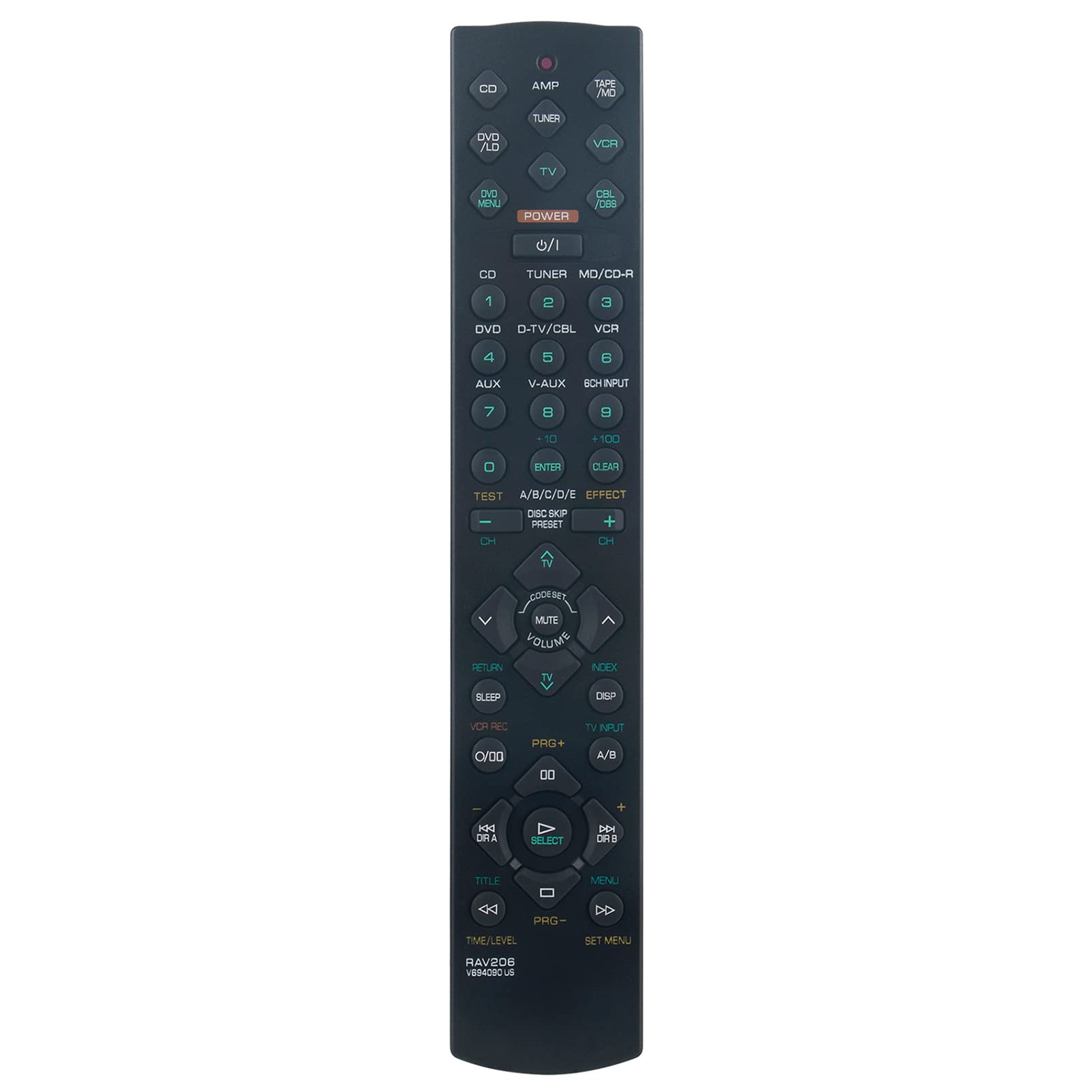 VINABTY RAV206 V694090US Replacement Remote Control Compatible with Yamaha AV Receiver HTR-5140 HTR-5140RDS X-V520 RX-V420 RX-V420RDS HTR-5440 HTR-5440RDS RX-V495 YHT-34